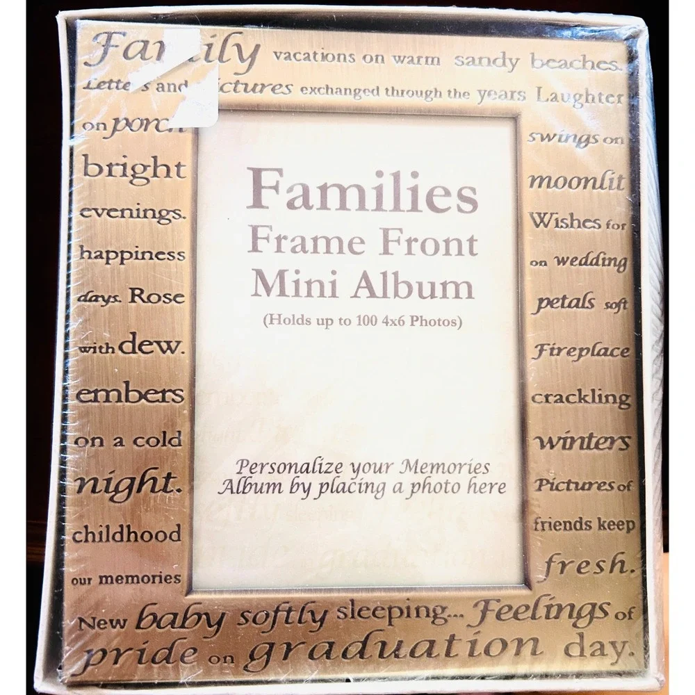 Thompson Products Mini Photo Album Brass 4x6 100 Photos NIB Sentimental Family